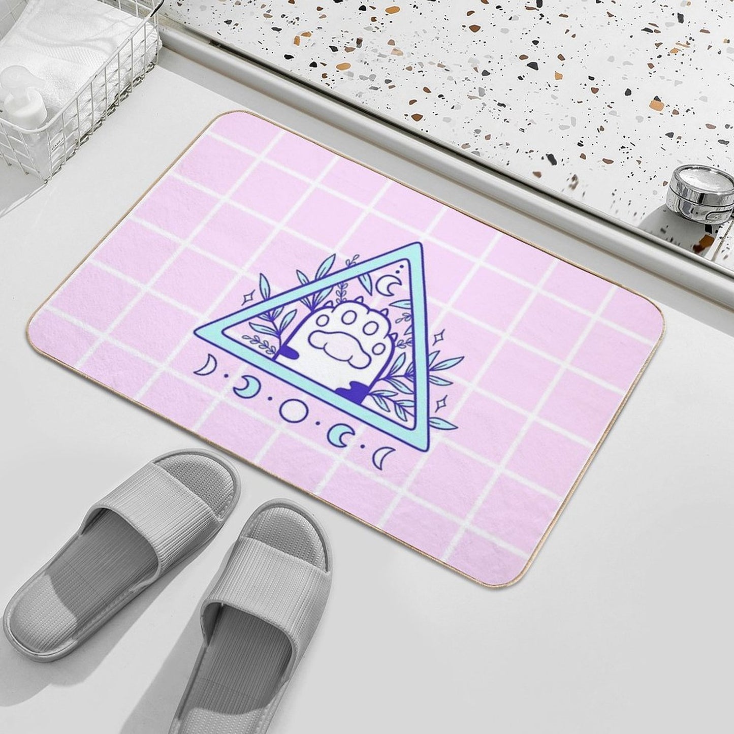 Witchy Cat Paw 03  Nikury  Absorbent Bath Mat