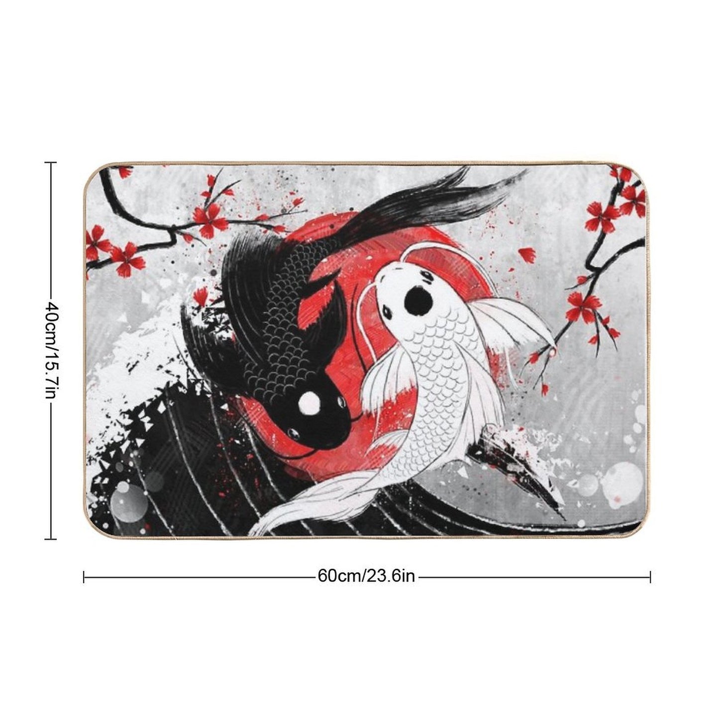 Koi Fish - Yin Yang  Long-Lasting Bath Mat