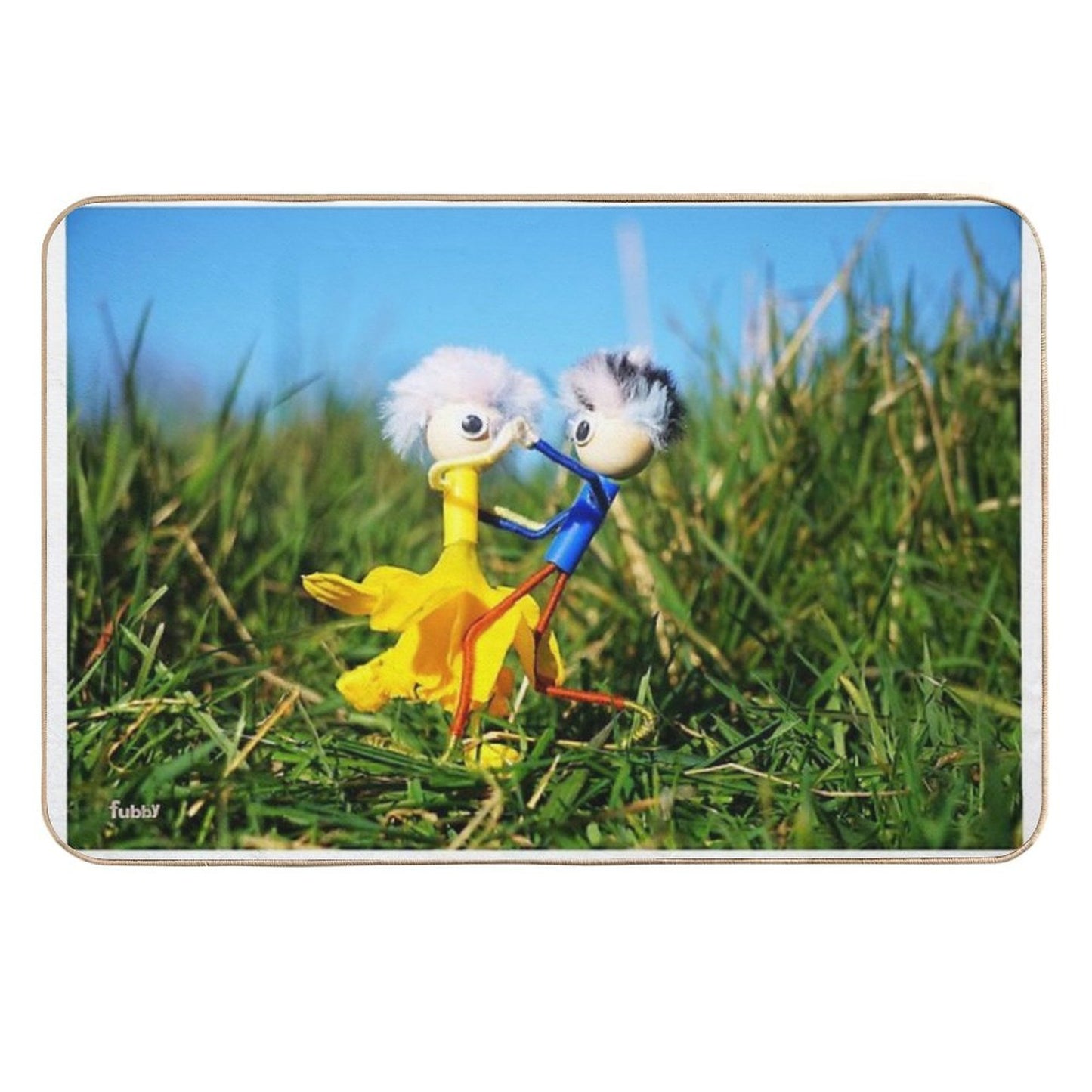 Graceful Dancing Active Fubby Doll Couple.  Non-Slip Bath Mat