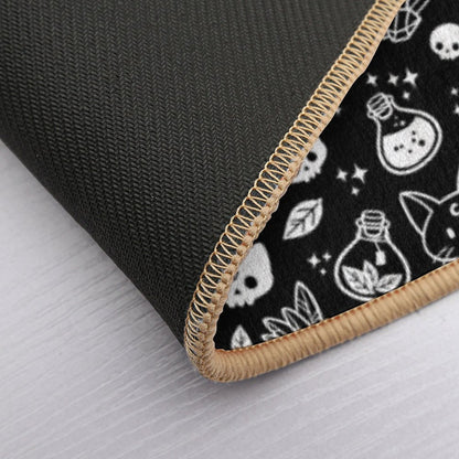 Herb Witch  Black And White  Nikury Durable Bath Mat