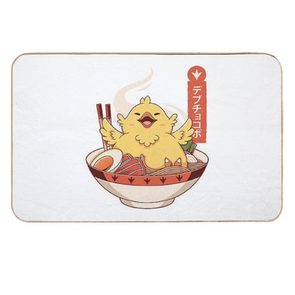 Grey Anime Fat Chocobo Ramen  Slip-Resistant Bath Mat