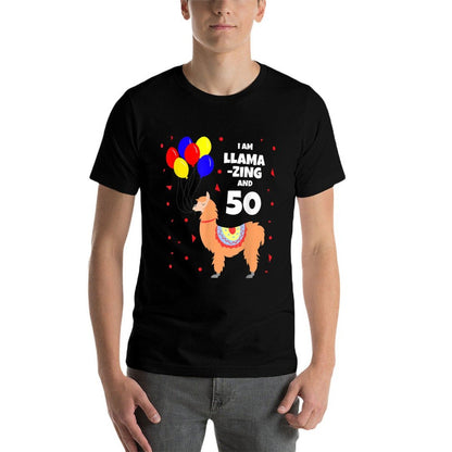 I Am Llamazing - Funny 50th Birthday Cool Lama  Vintage-inspired T-Shirt