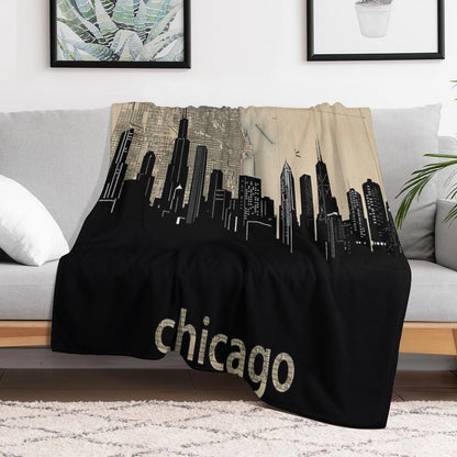 Chicago Skyline Compact Throw Blanket
