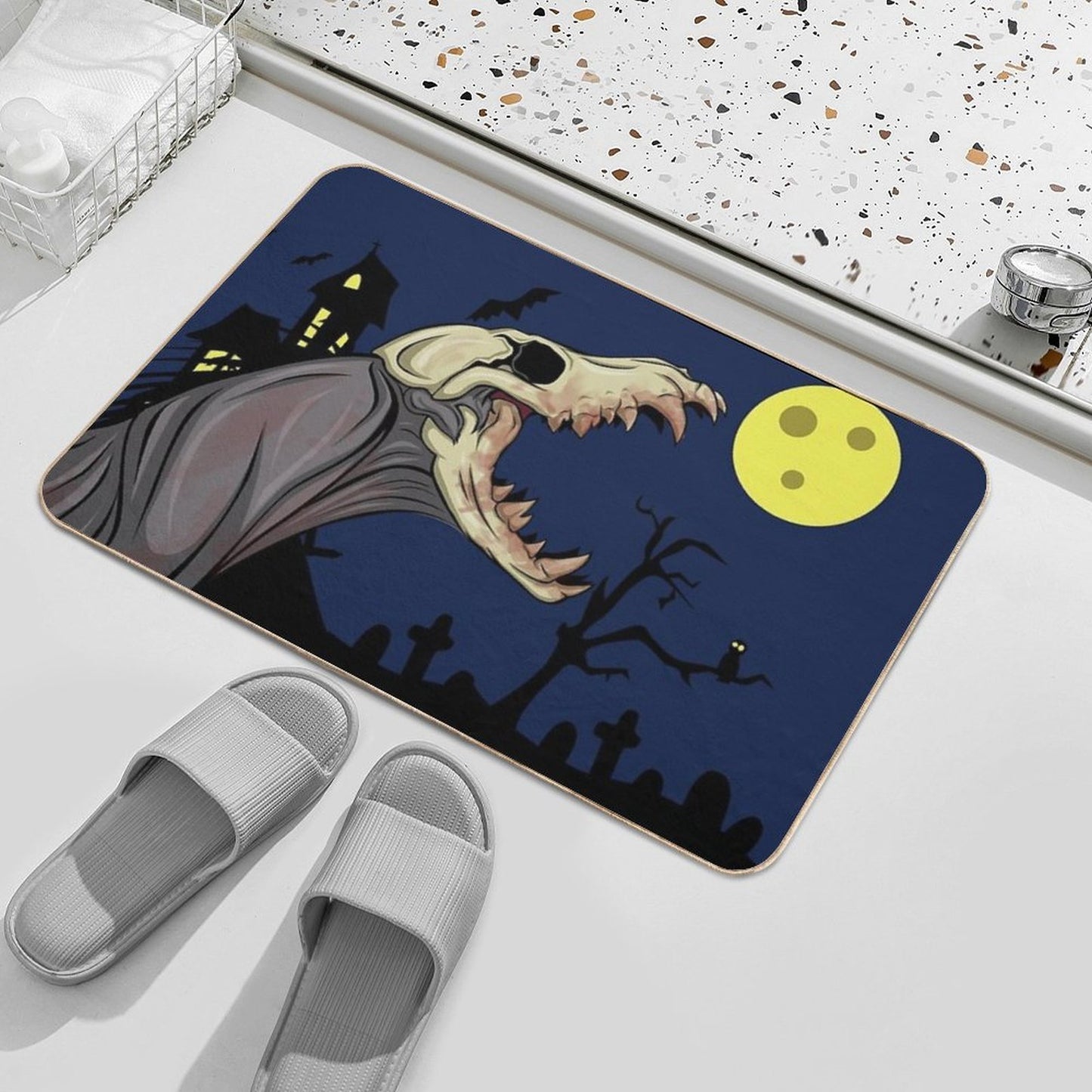 Halloween Skull Monster  Dirt-Trapping Bath Mat