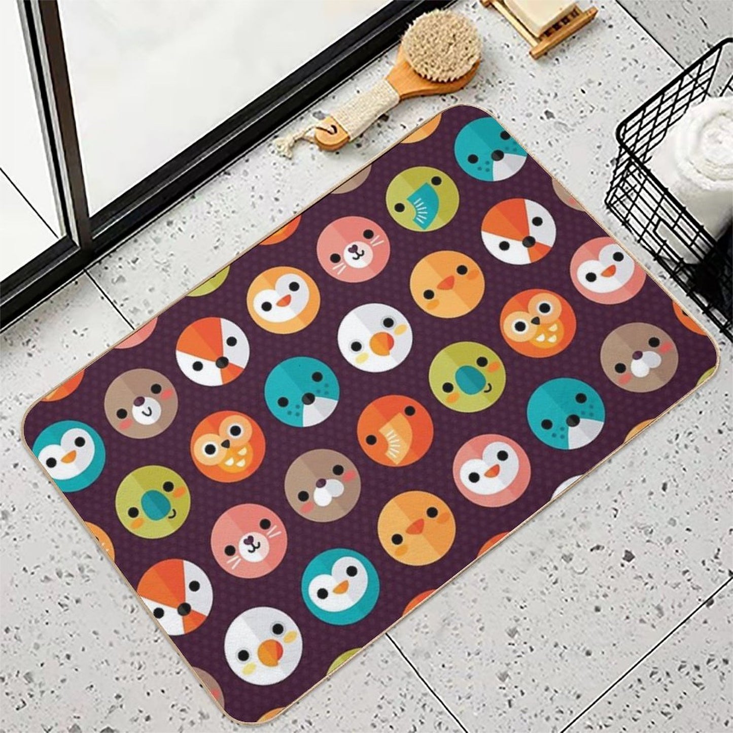 Smiley Faces - Cute Animal Faces  Odorless Bath Mat