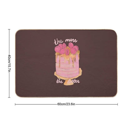 Cute Watercolor Cake in Pink for Sweet Tooth  Slip-Resistant Bath Mat