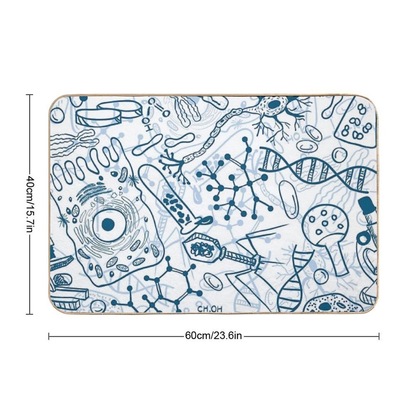 Germy Science Sick Blues  Fade-Resistant Bath Mat