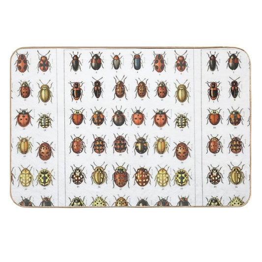 Ladybird Beetles Vintage Scientific  Absorbent Bath Mat