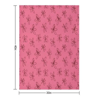 Daisy Whispers - Minimalist Leaf Pattern Compact Throw Blanket