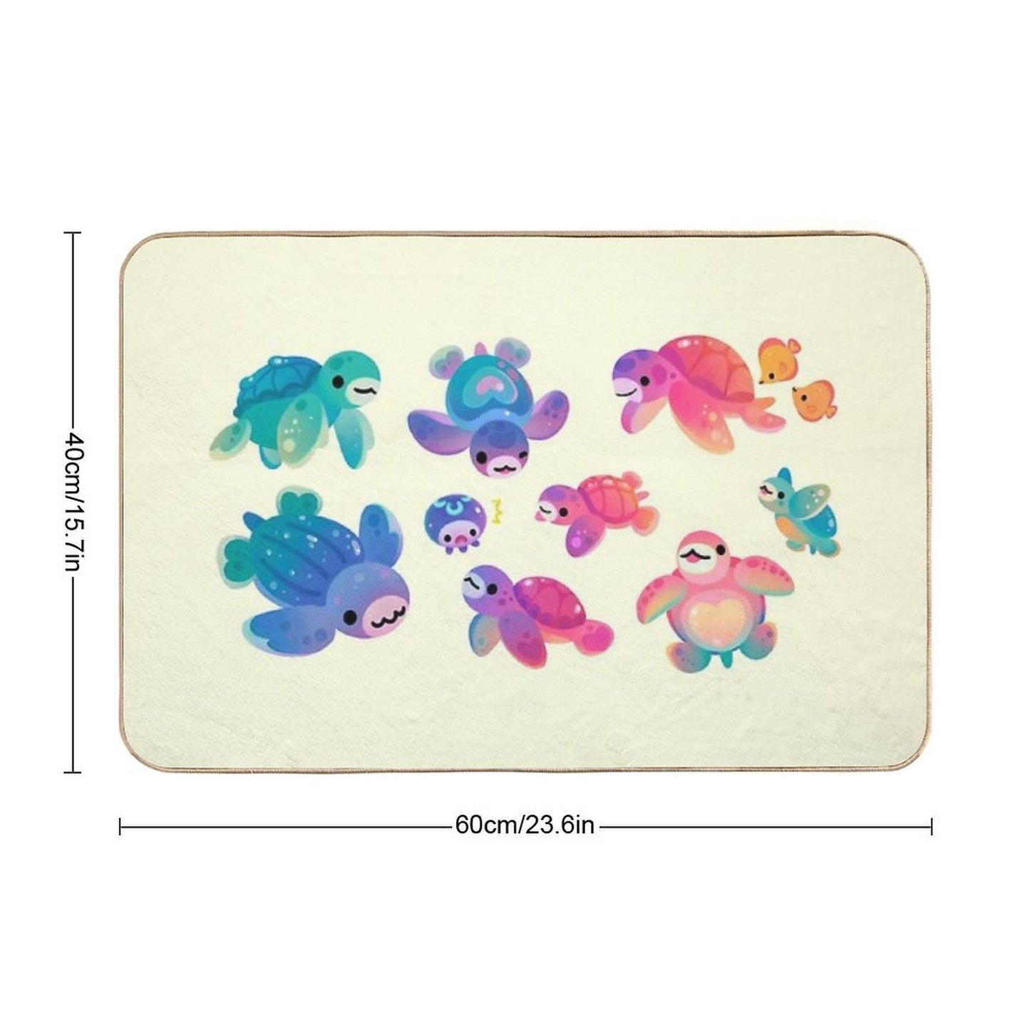 Sea Turtle - Bright  Stain-Proof Bath Mat