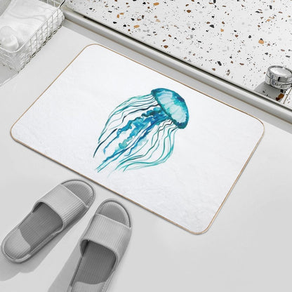 Watercolor Jellyfish  Rapid-Drying Bath Mat