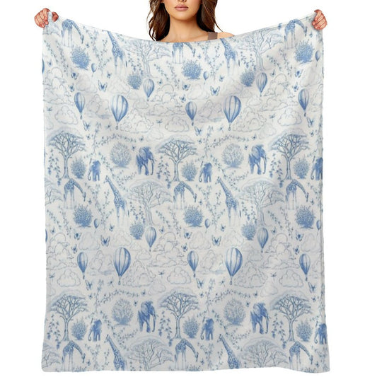 Kids Safari Toile Comfort Throw Blanket