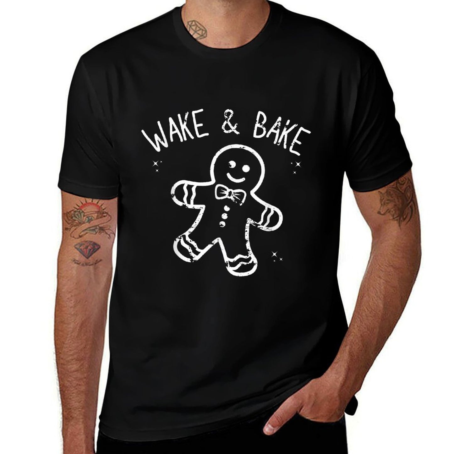Wake And Bake Sourdough Gingerbread Baker Christmas Meme  Versatile T-Shirt
