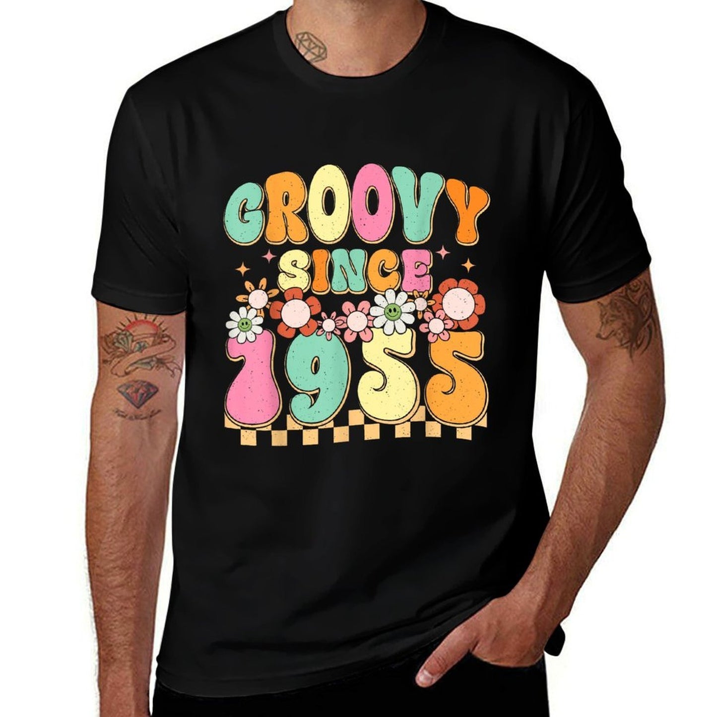 Groovy Since 1955 70 Year Old Flower 70th Birthday Vintage  Affordable Price T-Shirt