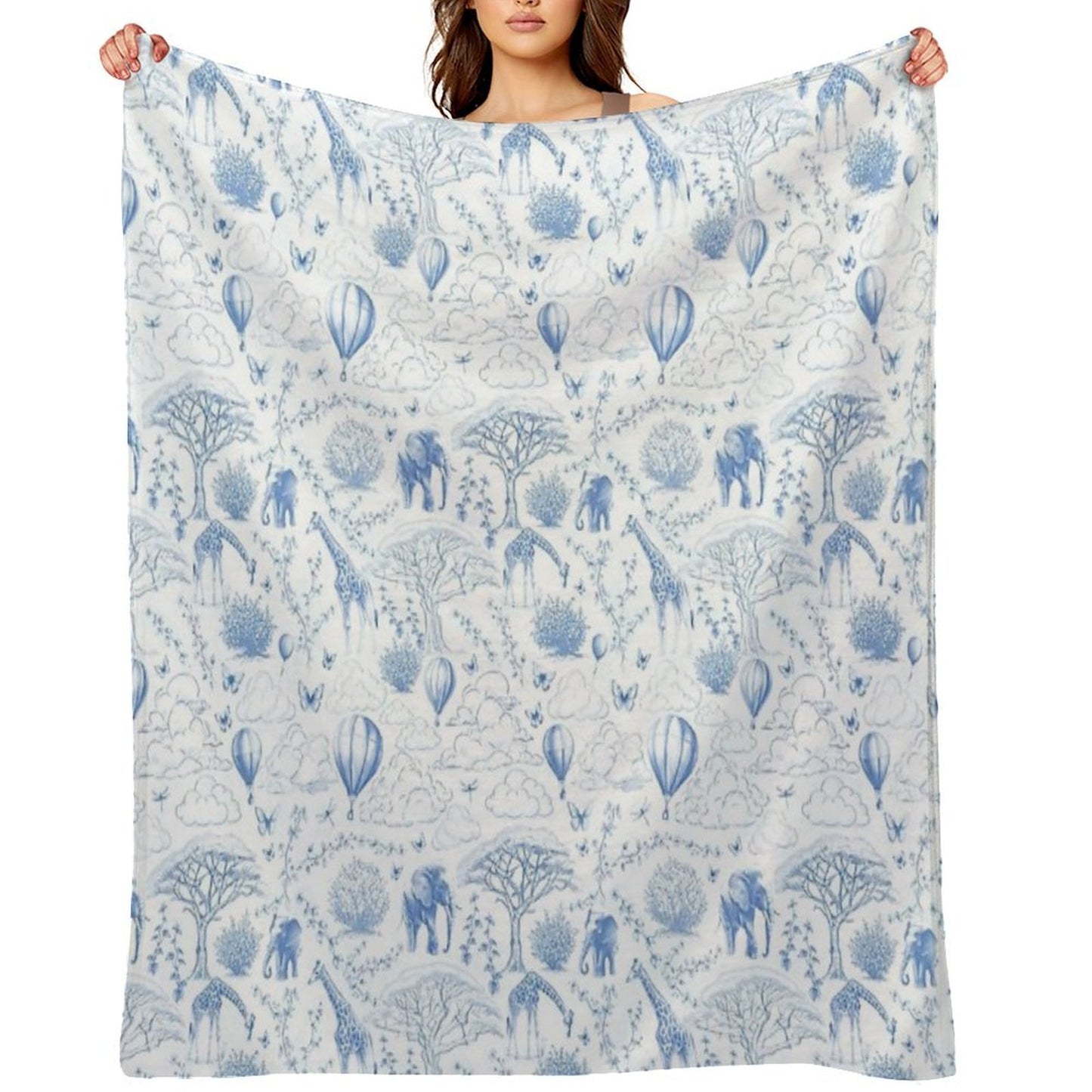 Kids Safari Toile Comfort Throw Blanket