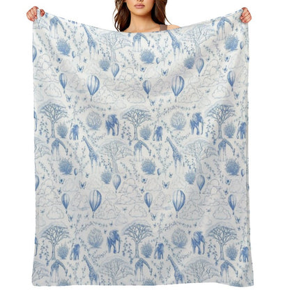 Kids Safari Toile Comfort Throw Blanket
