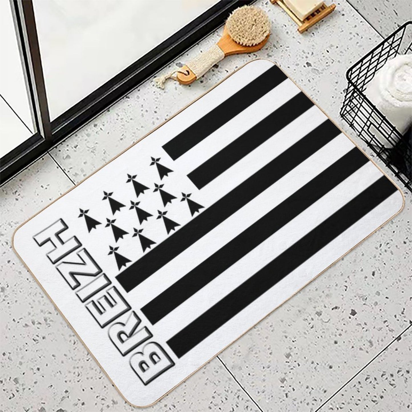 BZH - Breizh - Bretagne - Brittany France Durable Bath Mat
