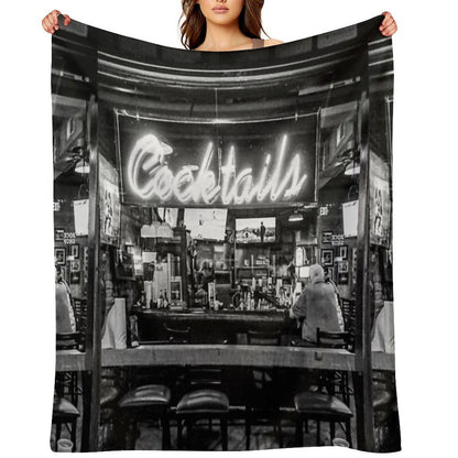 Cocktails in Neon Shrink-resistant Throw Blanket