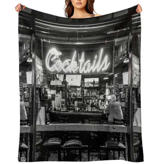 Cocktails in Neon Shrink-resistant Throw Blanket