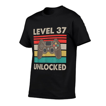Level 37 Unlocked - Retro Vintage Funny 37th Birthday Gamer  Graphic-printed T-Shirt