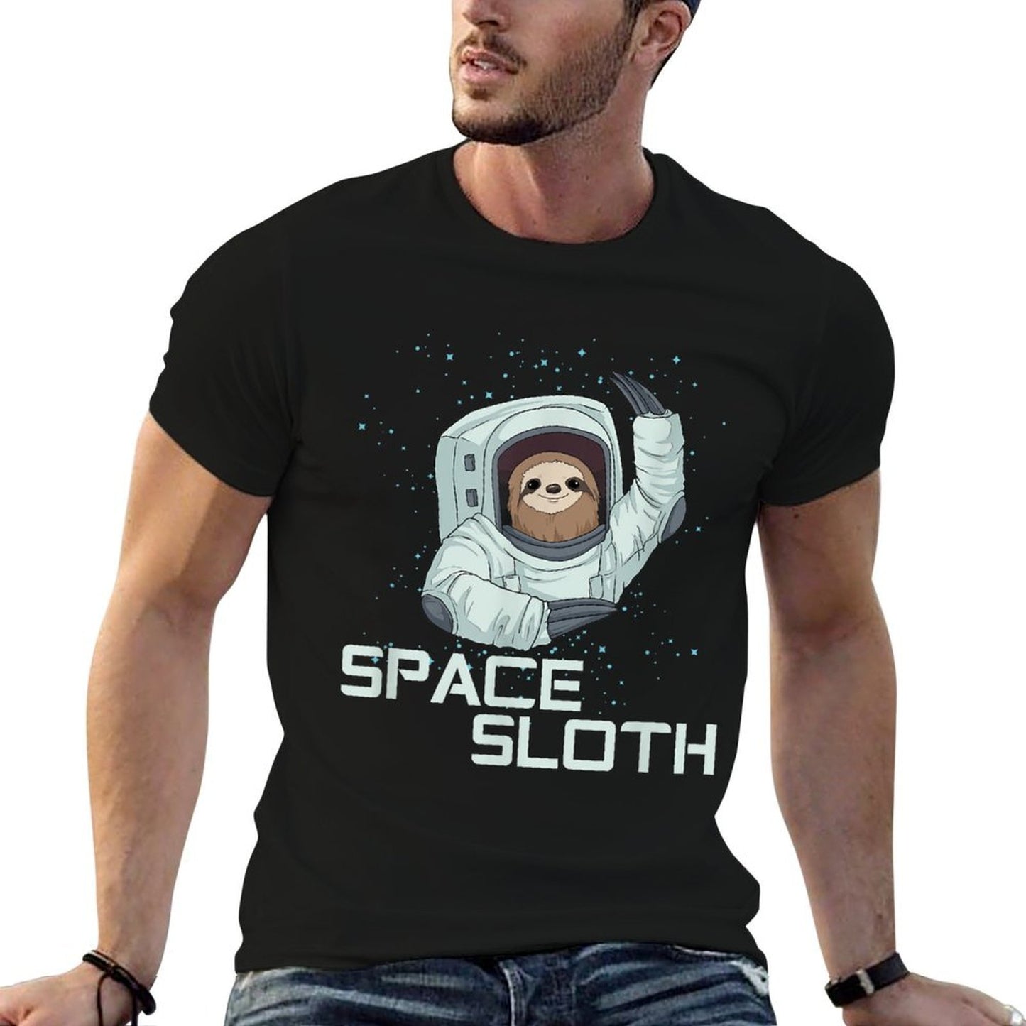 Sloth in Space Astronaut  Easy-care T-Shirt