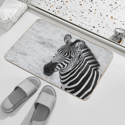 Zebra in Mono  Repositionable Bath Mat