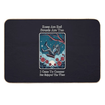 Roses Are Red, Swords Are Too - Tarot  Dirt-Trapping Bath Mat