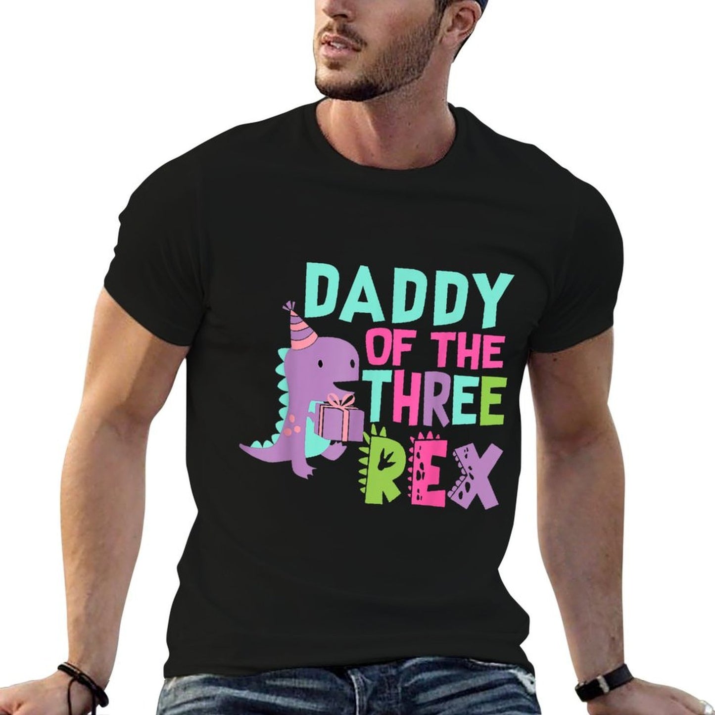 Daddy of The Three Rex Birthday Dinosaur Family Matching  Classic T-Shirt