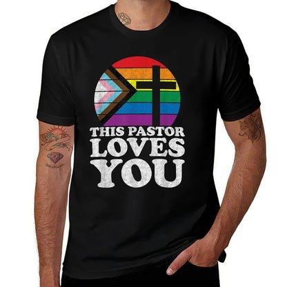 Christian Ally Inclusive Pride Clergy This Pastor Loves You  Stretchy T-Shirt