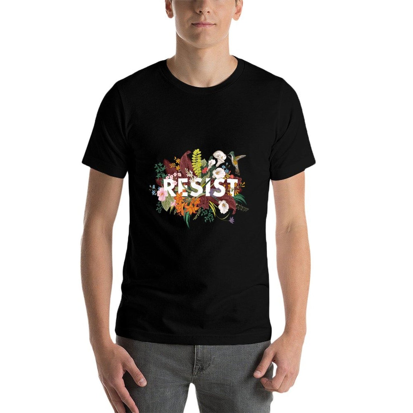 RESIST Floral Anti Trump Political Protest  Vintage-inspired T-Shirt