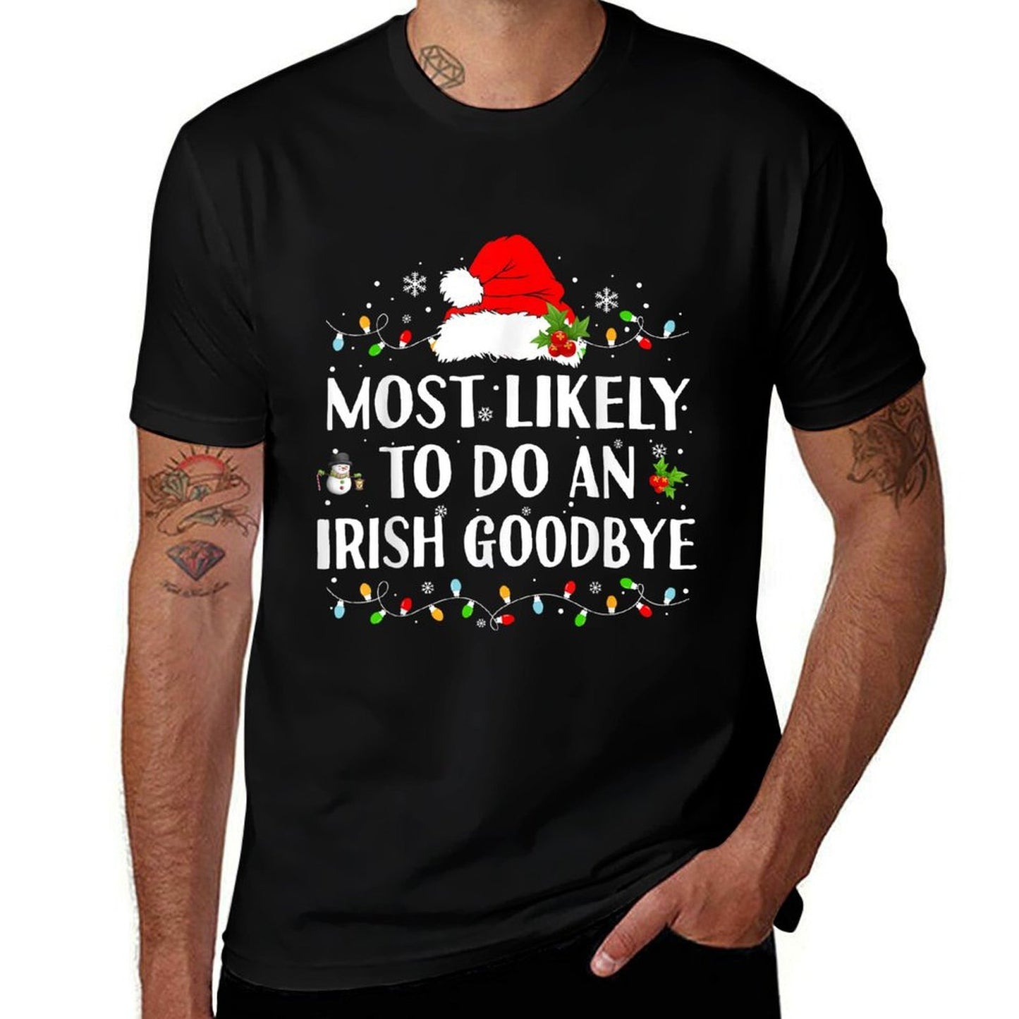 Most Likely To Do An Irish Goodbye St. Patricks Christmas  Lightweight T-Shirt