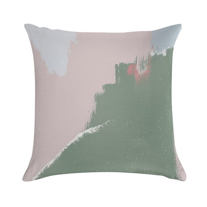 Modern Abstract Art Painting in Sage Green & Blush Pink Soft Style Accent Throw Pillow
