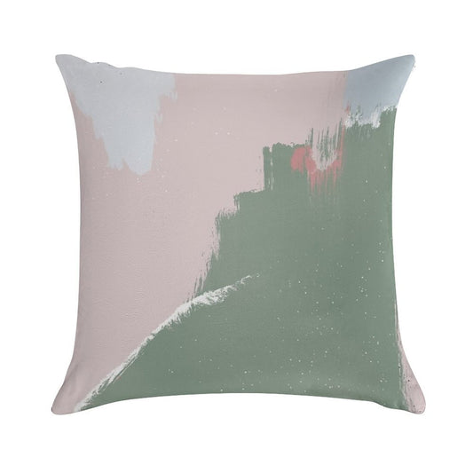 Modern Abstract Art Painting in Sage Green & Blush Pink Soft Style Accent Throw Pillow