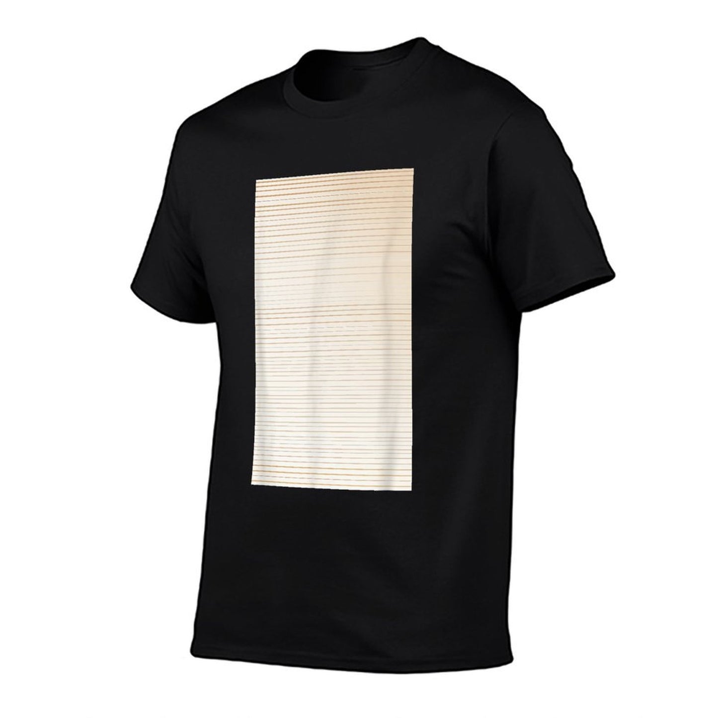 Beige Tan Horizontal Stripes Clean Minimalist  Eco-friendly Material T-Shirt