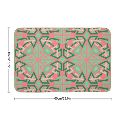 Four-Way Stars & Crossed Lines Ornament  Fade-Resistant Bath Mat