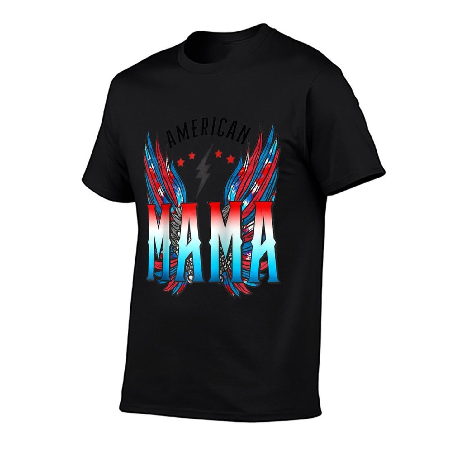 American Mama Retro Wings 4th Of Julys For Women Raglan Baseball  Slim-fit Cut T-Shirt