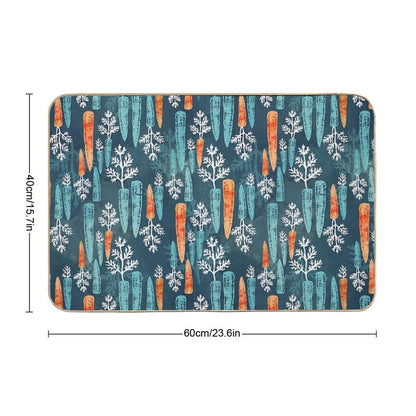 Watercolor Carrot Repeat  Easy Maintenance Bath Mat