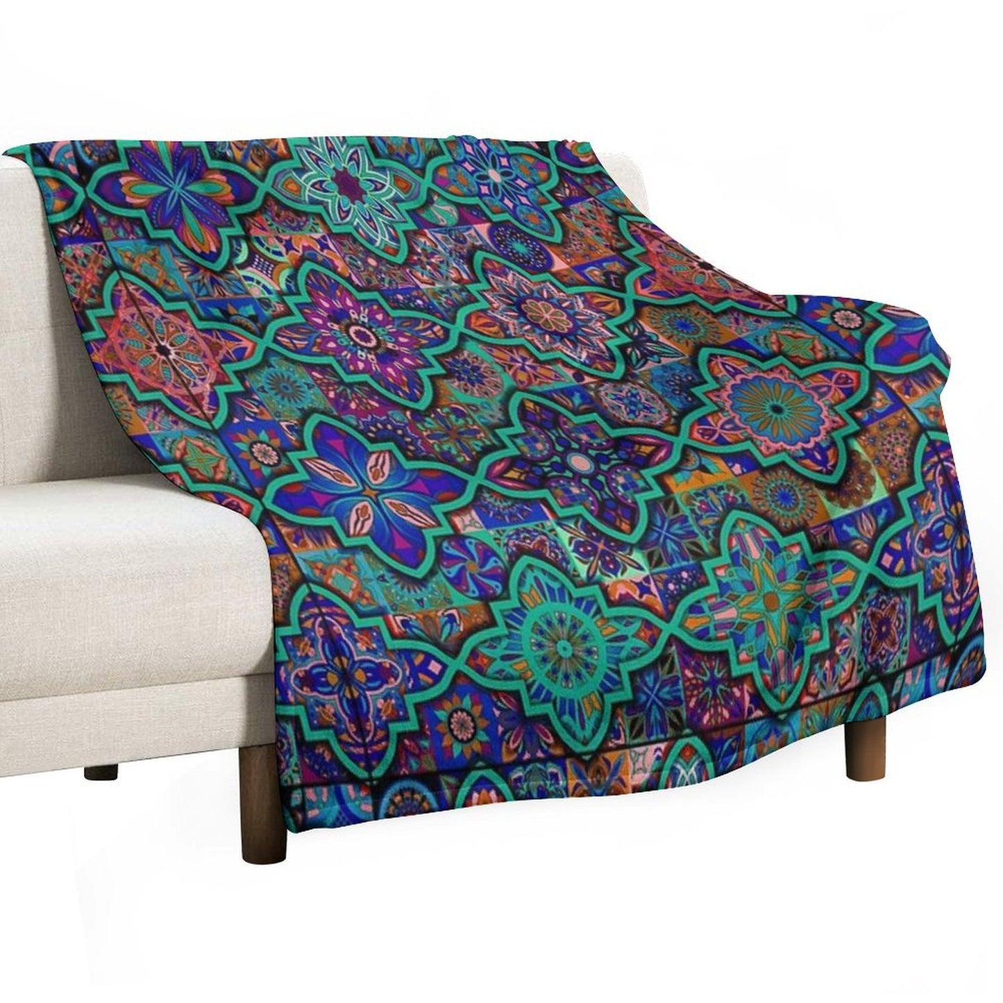 Native Boho Design Anti-pilling Throw Blanket
