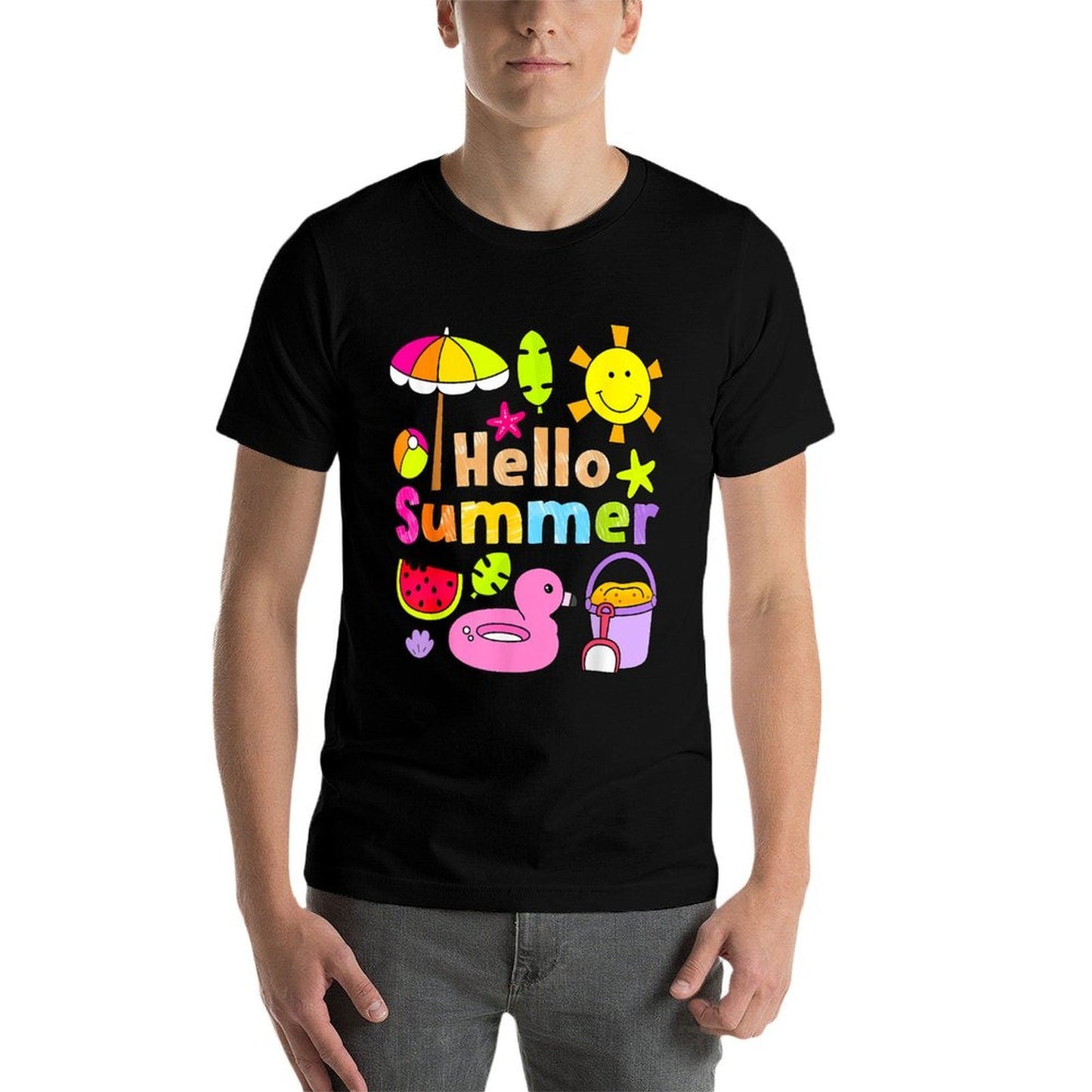 Hello Summer Happy Last Day School Summer Vacation Toddler  Stretchy T-Shirt