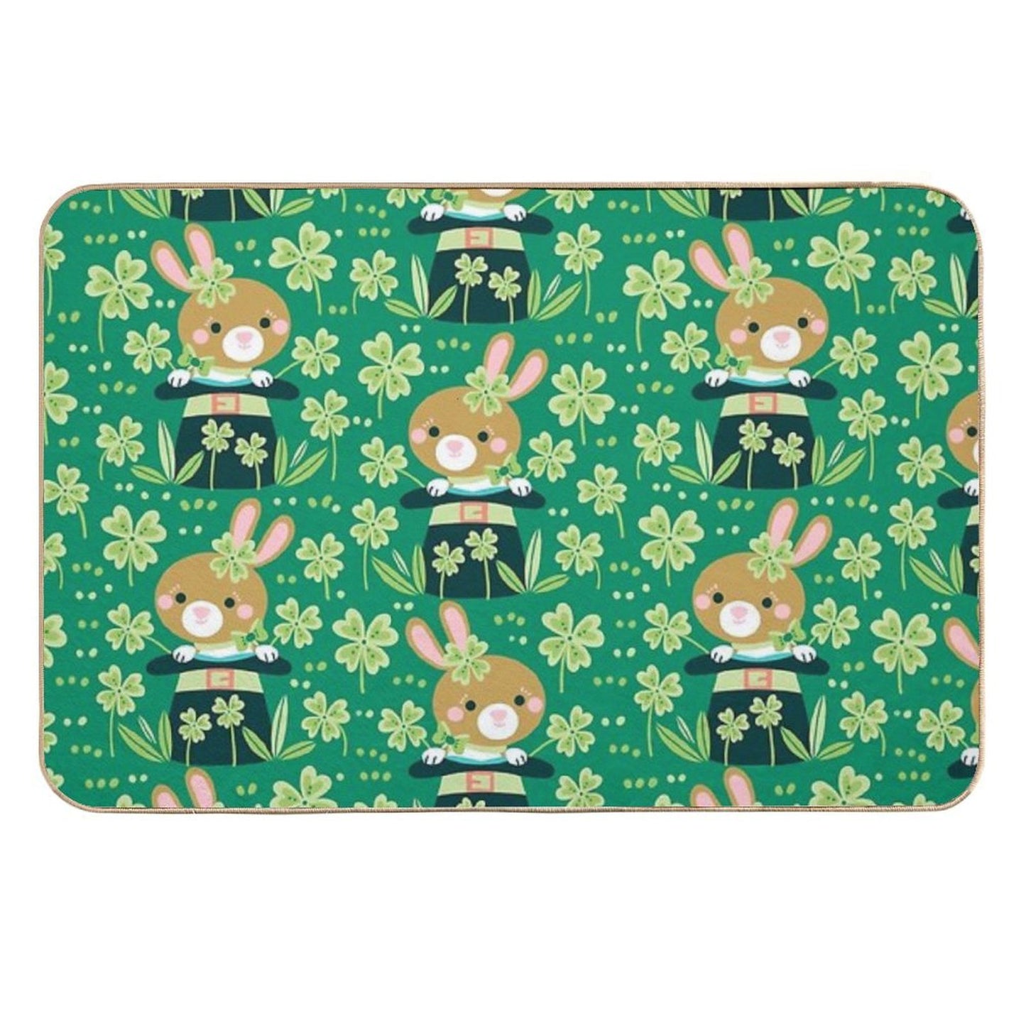 Saint Patrick Bunny  Eco-Friendly Bath Mat