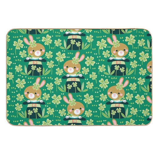 Saint Patrick Bunny  Eco-Friendly Bath Mat