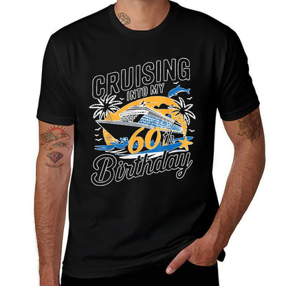 Funny Cruising Into My 60th Birthday Mediterranean Cruise  Durable T-Shirt