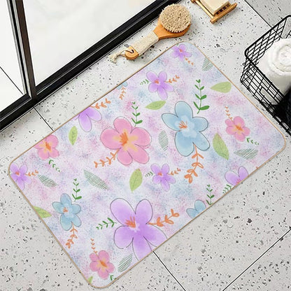 Sweet Floral.  Stain-Proof Bath Mat