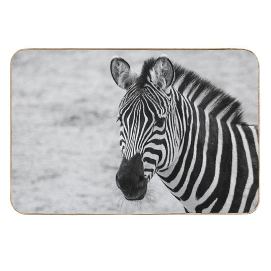 Zebra in Mono  Repositionable Bath Mat