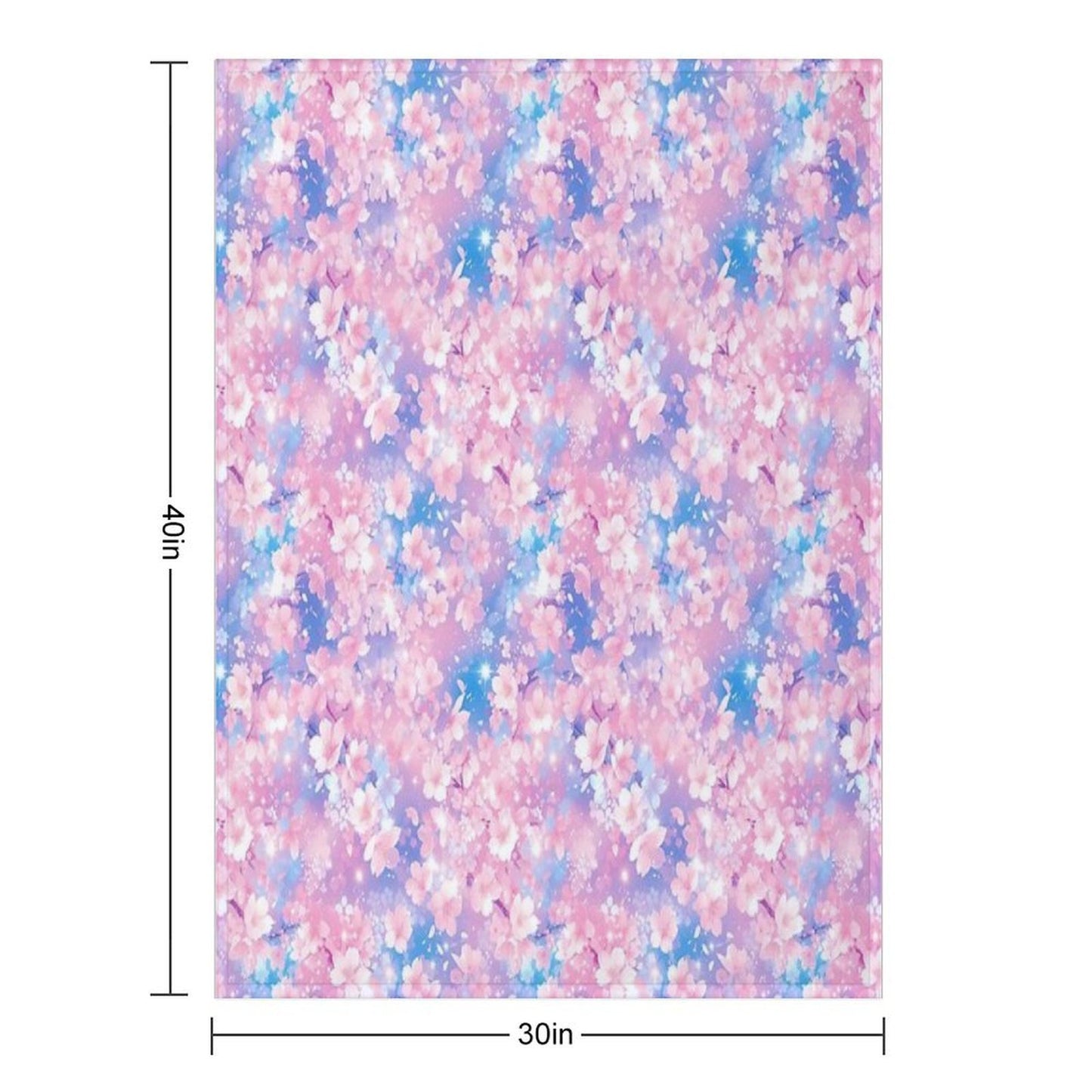 Anime Flowers Composition, Floral Theme, Seamless Pattern All-season Throw Blanket