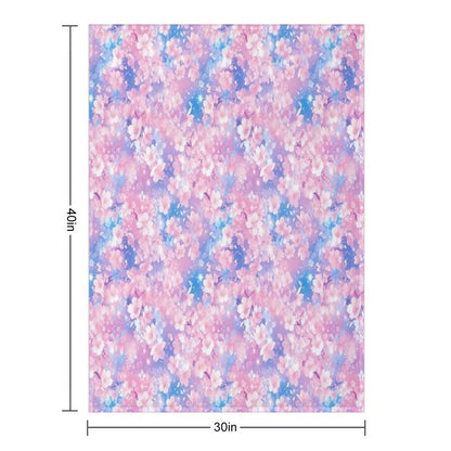 Anime Flowers Composition, Floral Theme, Seamless Pattern All-season Throw Blanket
