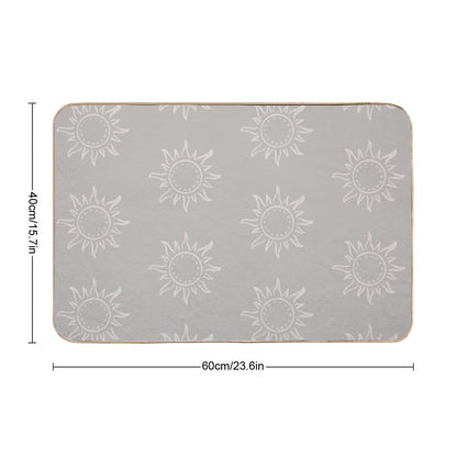 Cute Boho Sun Pattern Bohemian Aesthetic In Muted Colors Taupe  Slip-Resistant Bath Mat