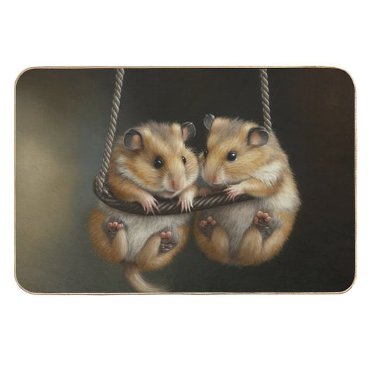 Swingin' Hamsters - The Ultimate Furry Adventure  Dirt-Trapping Bath Mat