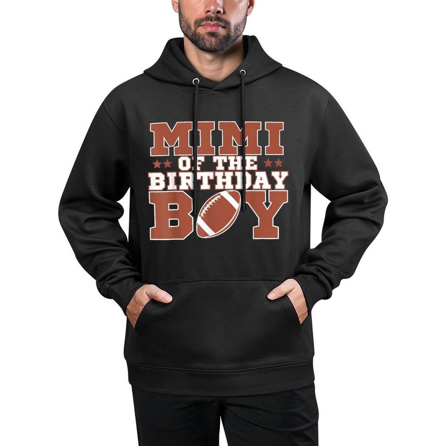 Mimi Of The Birthday Boy Football Kids 1st Bday Party Lover Moisture-Wicking Hoodie