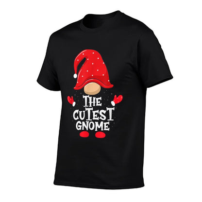 The Cutest Gnome - Funny Matching Family Group Christmas  Rolled Sleeves T-Shirt